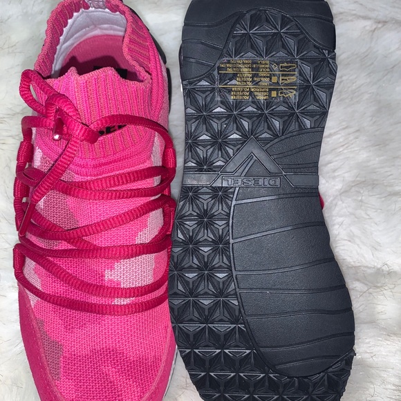 Diesel Pink Carnation Sneakers Size 6.5 - Picture 4 of 6